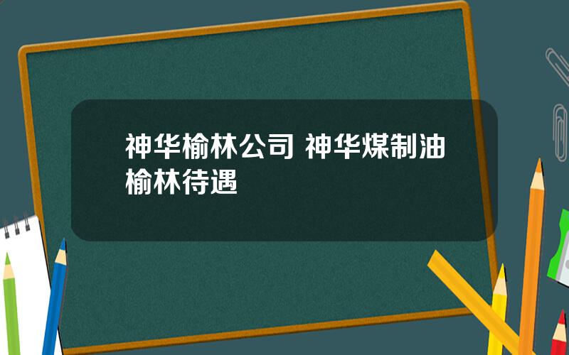 神华榆林公司 神华煤制油榆林待遇